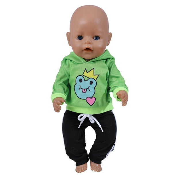 17 Inch Doll Clothes Accessories Cartoon Bear Panda Suit Fashion 43cm Doll Outfit Sports Hoodies Trousers New Born Baby Clothes