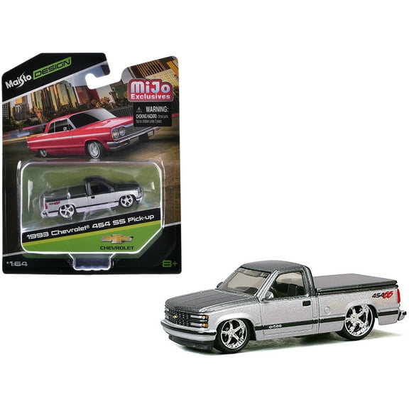 1993 Chevrolet 454 SS Pickup Truck Dark Gray Metallic and Silver "Maisto Design" Series 1/564 Diecast Model Car by Maisto