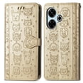 thumbnail image 1 of Funda Cartera FOXDOCK para Xiaomi Redmi 13 4G , Flip PU con Relieve de Gatos y Perros, Tarjetero y Soporte, 1 of 6