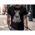 thumbnail image 3 of Stripped Pattern Chubby Zebra Horse Print Gift Adult Women T-Shirt Fat Zebra Print Design Birthday Holiday Presents Tshirt, 3 of 10