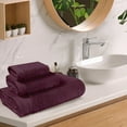 thumbnail image 2 of BELIZZI HOME Ultra Soft 3 Pack Cotton Towel Sets - 1 Pc Bath Towel 28x55 inch, 1 Pc Hand Towel 16x24 inch & 1 Pc Wash Coth 12x12 inch. For Everyday Use, Compact & Light Weight - Burgundy, 2 of 6