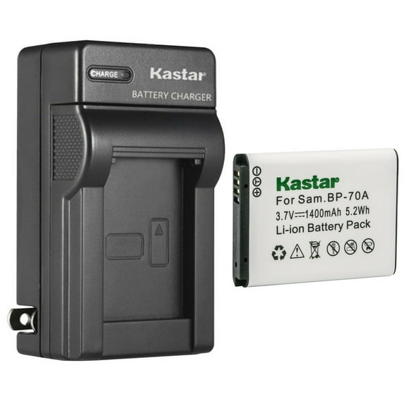 Kastar 1-Pack BP-70A Battery and AC Wall Charger Replacement for Samsung ES78, ES80, ES81, ES90, ES91, ES95, ES96, ES99, MV800, PL100, PL101, PL120, PL121, PL170, PL171, PL20, PL200, PL201 Camera