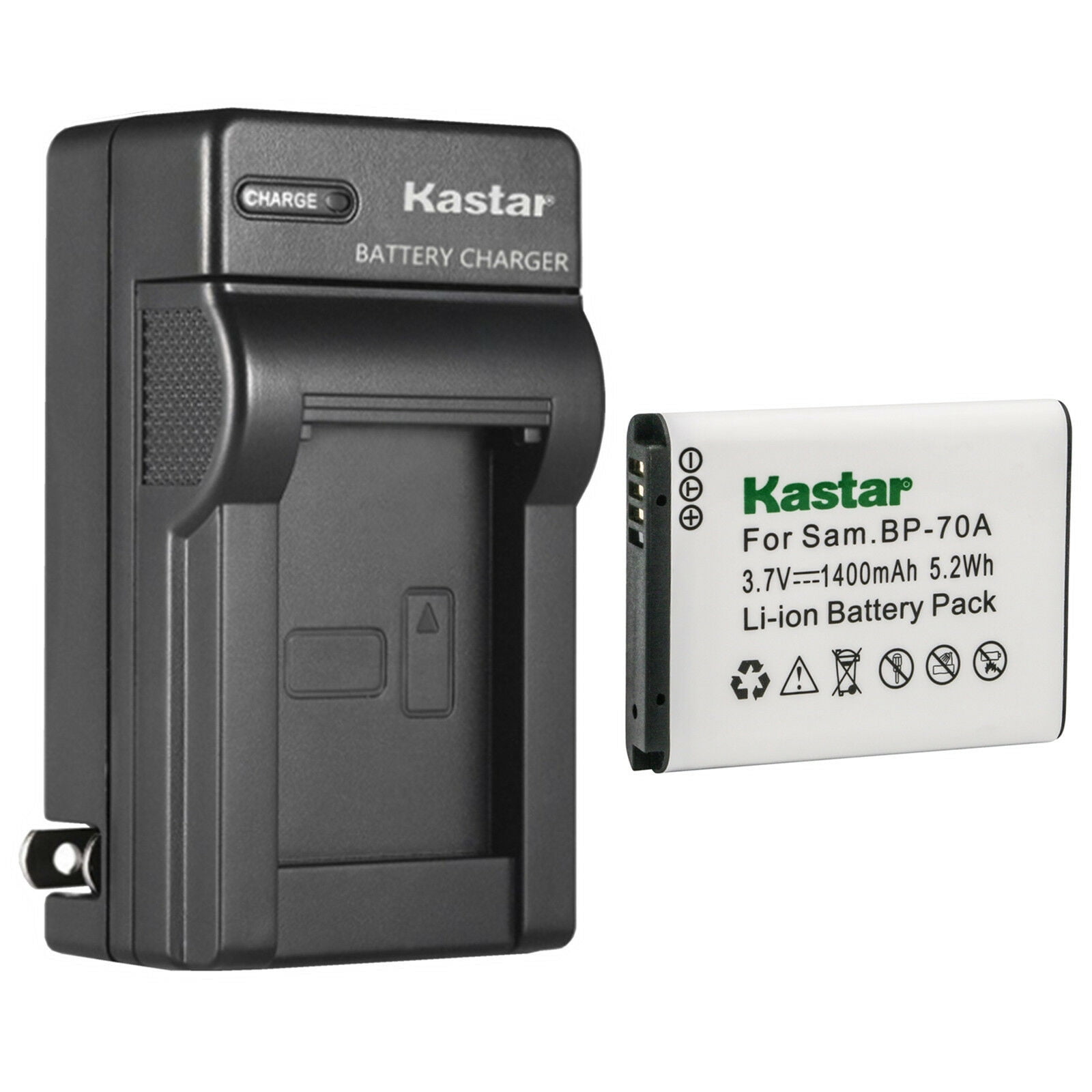 Kastar 1-Pack BP-70A Battery and AC Wall Charger Replacement for Samsung ST66 ST67 ST68 ST70 ST700 ST71 ST72 ST73 ST75 ST76 ST77 ST78 ST79 ST80 ST88 ST89 ST90 ST91 ST93 ST94 Camera