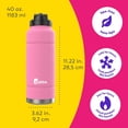 thumbnail image 2 of bubba Trailblazer Stainless Steel Water Bottle with Straw Lid, 40 oz (1.18 L), Vacuum-Insulated, Azalea, 2 of 7