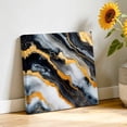 thumbnail image 3 of Canvas Wall Art Abstract Marble Canvas Art Print Black White Gold Gradient Texture Pictures Wall Decor for Living Room Bedroom Artwork Decorations Stretched Framed Ready to Hang 8"x8", 3 of 9
