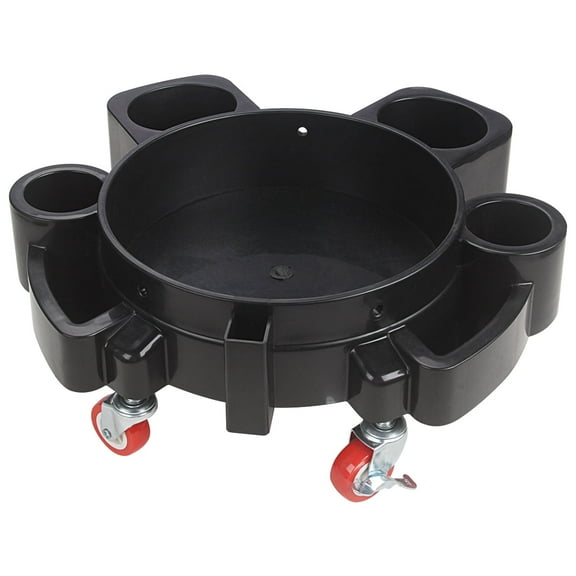 Bucket Dolly 5 Gallon Car Wash Professional Detailing Bucket Dolly with Heavy Duty Wheel Casters, Black