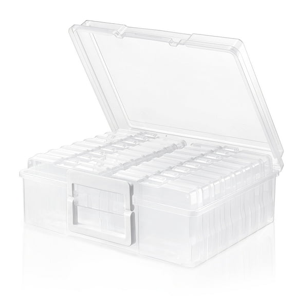 Sorbus Clear Storage Box with 16 Organizing Cases – Ideal for Photo, Craft, & Small Item Storage
