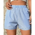 thumbnail image 2 of Ashyfjp Plus Size Shorts for Women Trendy Striped Print Elastic Waist Shorts Comfortable Versatile Summer Shorts, Size S-5XL, 2 of 6