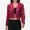 Fushia, variant on Women's Sequin Cropped Blazer Long Sleeve Sparkly Open Front Jacket - Small, Mixed