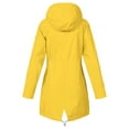 thumbnail image 5 of Dazajoo Prime By Hour Rain Jacket Women Striped Lined Hooded Lightweight Raincoat Casual Long Sleeve Solid Color Waterproof Zip Up Hoodies with Pockets,Yellow,M, 5 of 6