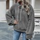 thumbnail image 2 of Sudadera con capucha para mujer, abrigo de invierno cálido con bolsillos de lana, prendas de vestir, Tops sólidos Pompotops gfhjh12524, 2 of 7