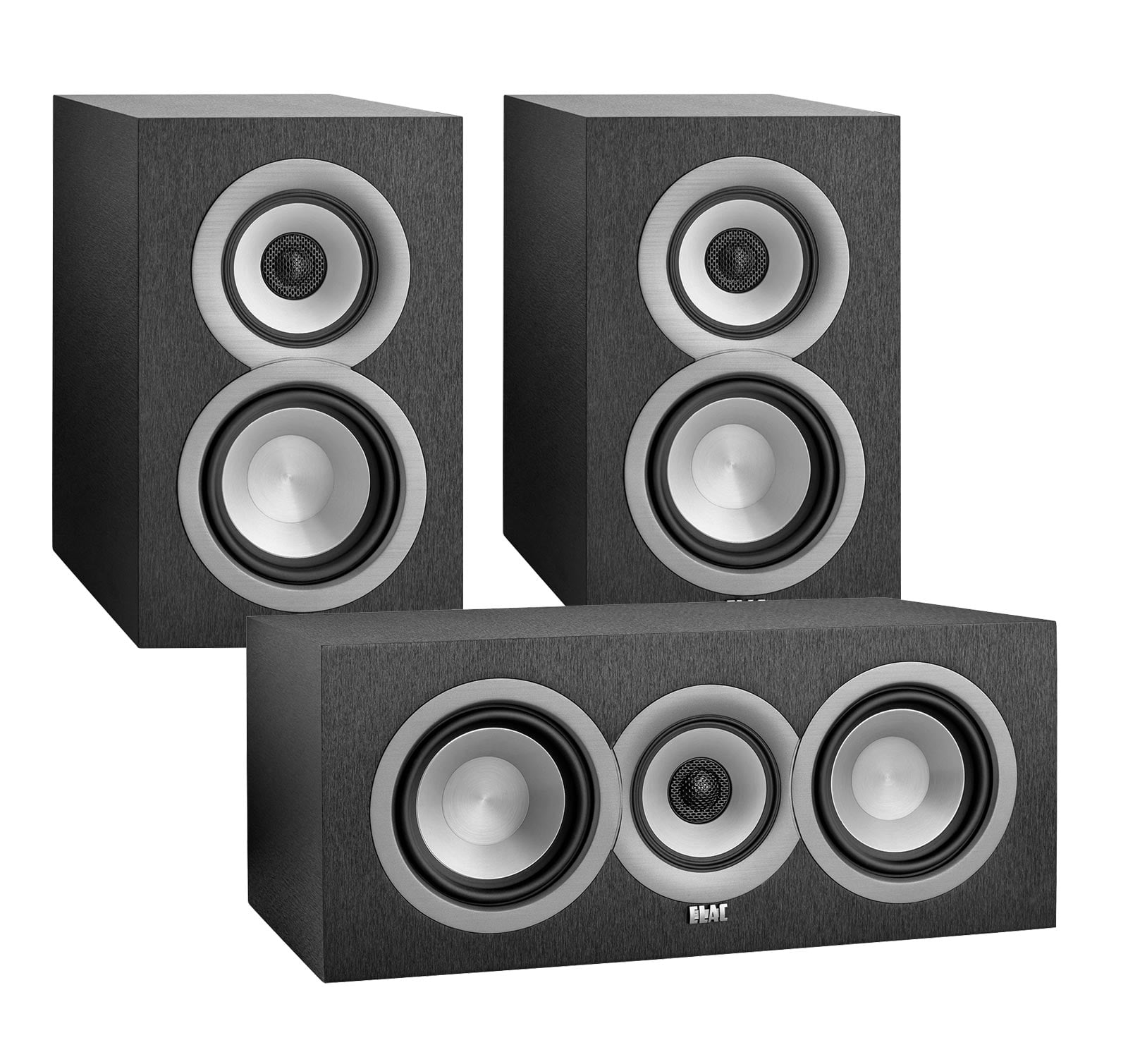 Elac UniFi UB5 (Pair) and UC5 Black Bookshelf and Center Speakers Kit