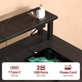 thumbnail image 3 of Greenstell 39" Gaming Computer Desk with LED Lights & Outlets,Home Office Table with Storage Drawer, Black, 3 of 7