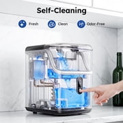 Simzlife Nugget Ice Maker Countertop, 35lbs/24H Portable Sonic Ice Machine with Self-Cleaning, Chewable Pellet Ice Maker for Home Kitchen Office RV, Stainless Steel