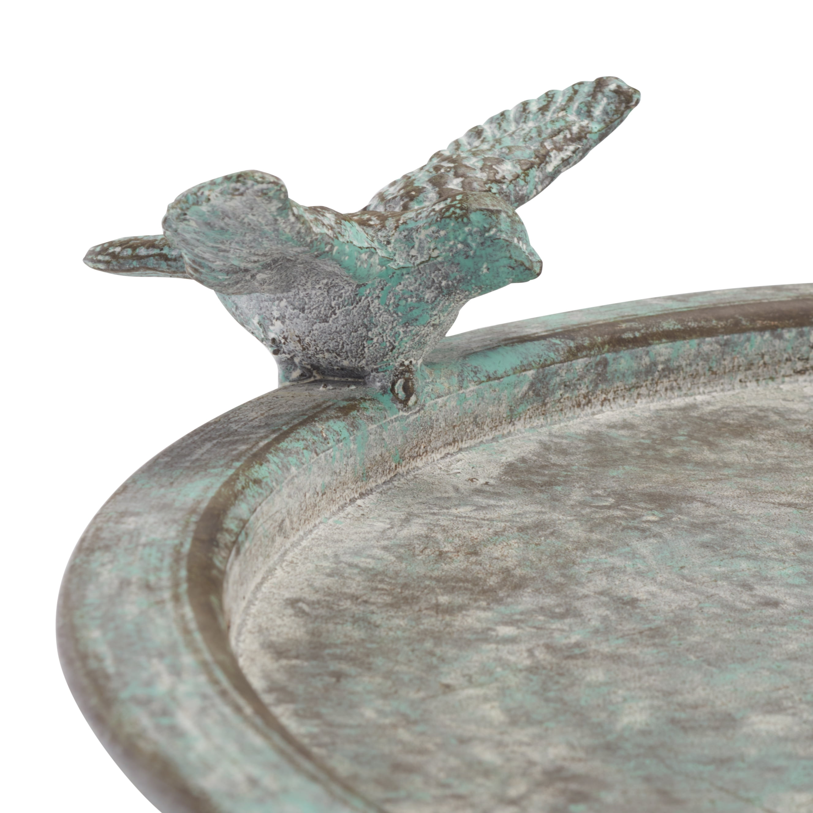 SAFAVIEH Kensi Solid Rustic Outdoor Patio Bird Bath, Antique Green