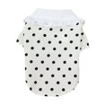 thumbnail image 3 of Ropa para perros, linda camiseta con lazo de encaje con lunares, negra y blanca, fina, para cachorros, camiseta para perros pequeños, ropa para mascotas de dos patas, 3 of 5