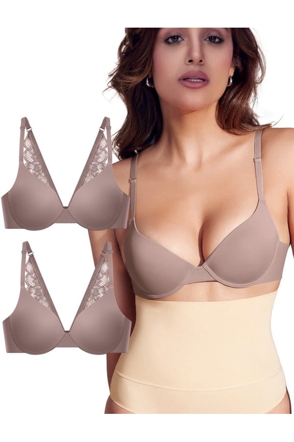 Women's Full Coverage Laser Push Up Bra With Back Lace Support work out T-Shirt/Tank Top Bra