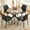 Dark Gray, variant on NORDICANA 37" Round Dining Table Set for 4, Mid Century Modern Small Coffee Set for Dining Room Kitchen Apartment (Brown Table + 4 PU Leather Brown Chairs)