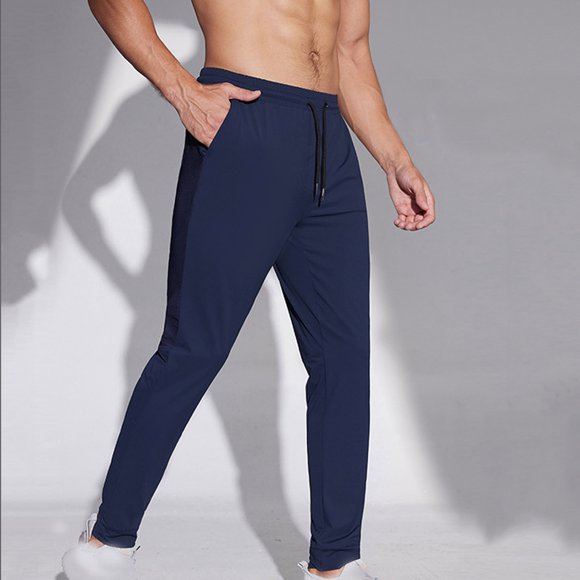 EGNMCR Men's Lightweight Pants, Cargo Pants Men, Linen Pants Men Men's Track Pants Hiking Lightweight Quick Dry Athletic Workout Casual Active Jogger Sweatpants Zipper Pockets Men Pants