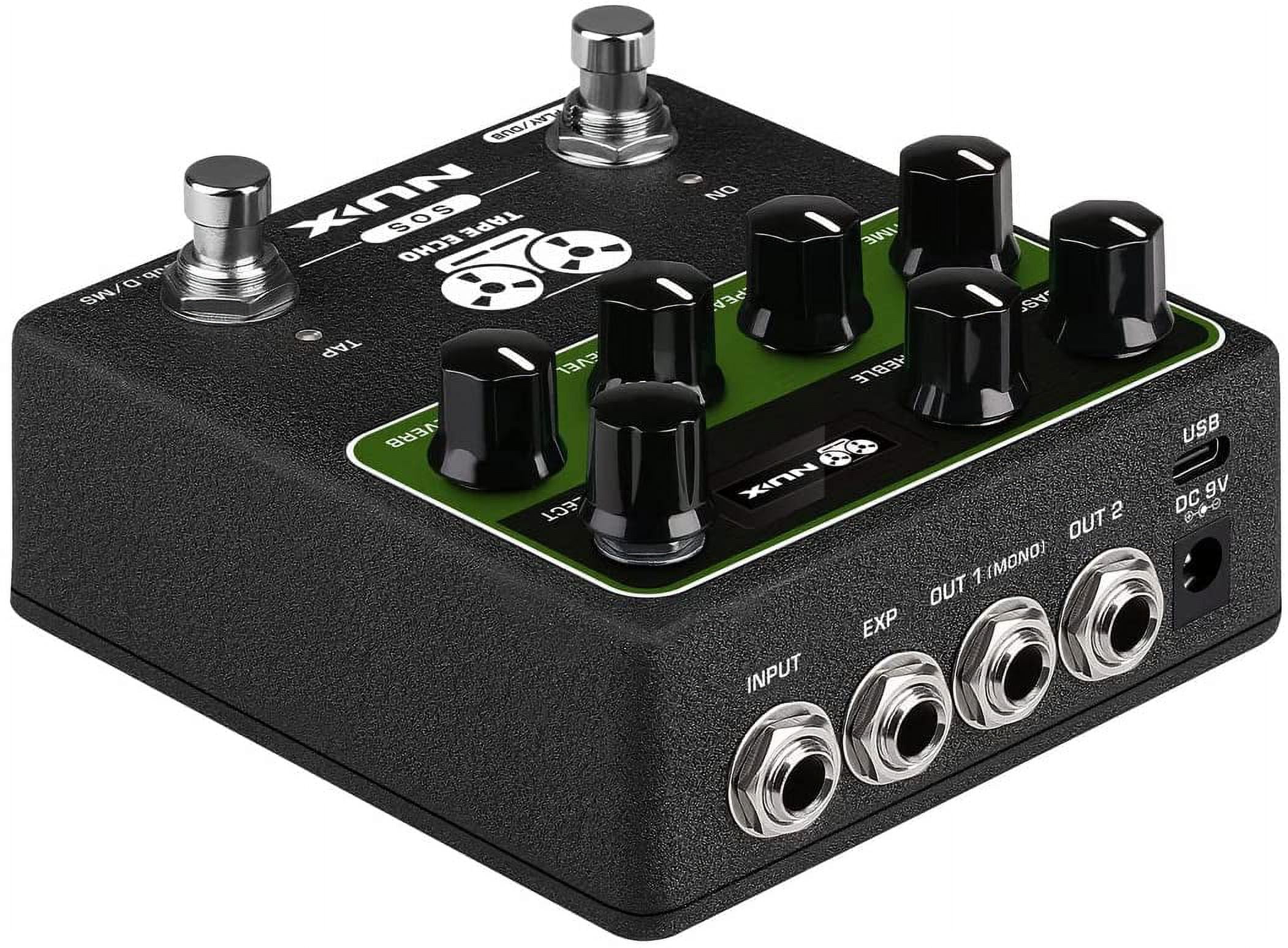 NUX Tape Echo Multi Tape Head Space Echo With Tap Tempo and Looper Effects Pedal Black