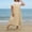 Khaki, variant on Plus Size Womens Summer Dresses Casual Cotton Maxi Sleeveless Solid Pinafore Dress Pink Square Neck Button Ruched Beach Long Dresses XL