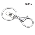thumbnail image 3 of Uxcell Key Chain Rings Lobster Clasps Keyring Keychain Holder, Silver 10 Pack, 3 of 5