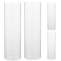 FESTFENDS Candle Glasses Tall Cylinder Candle Covers Transparent High Borosilicate Glass 4Pcs