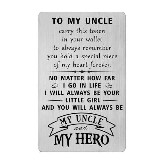 Yobent Uncle Gifts, Father's Day Gifts from Niece, Uncle Christmas Valentines Card, Uncle Birthday Card Engraved with Love Note