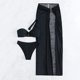 thumbnail image 5 of Traje de Baño Mujer Conjunto de Bikini Sexy Sin Tirantes Para Mujer, Traje de Baño de 3 Piezas Con Espalda Descubierta y Corte Alto Con Falda de Playa, Traje de Baño Tankini de Color Sólido, 5 of 6