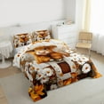 thumbnail image 3 of Manfei Cute Highland Cow Bedding Comforter Set, Groovy Flower Floral Twin Comforter Sets, Rustic Farmhouse Animal Reversible Bedding Set, Super Cozy Room Decor, 2pcs, 3 of 8