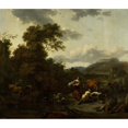 thumbnail image 3 of Nicolaes Pietersz. Berchem 23x20 Black Modern Framed Museum Art Print Titled - Landscape with a Pastoral Scene, 3 of 5