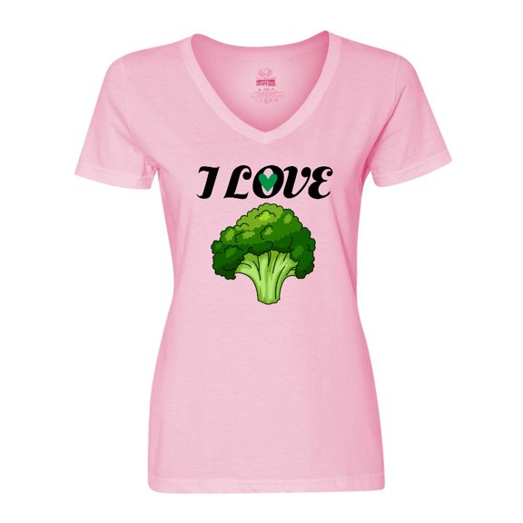 Inktastic I Love Broccoli Women's V-Neck T-Shirt