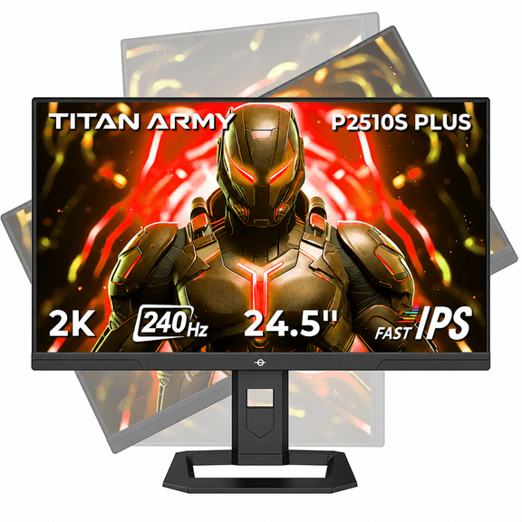 TITAN ARMY P2510SPLUS 1440P 240Hz Gaming Monitors,2K 24.5inch Computer Screen,Fast Ips Lcd,Game Technology,Adaptive Sync,Vesa Mount,Black