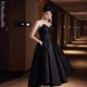 thumbnail image 5 of Vestido corto negro de graduación para mujer, bata Sexy de princesa para banquete, fiesta, graduación, vestido de actuación femenina, 5 of 5