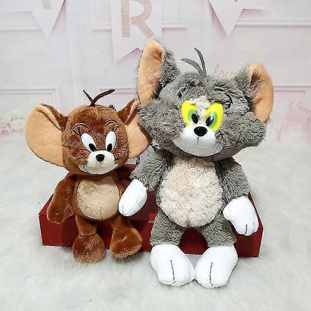 Tom y Jerry - Peluche de juguete, muñeco de peluche suave para regalo de niños, Tom