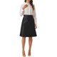 thumbnail image 2 of Falda Midi Lápiz de Cuero Sintético A-Line de Cintura Alta Vintage para Mujeres INSPIRE CHIC XL Negra, 2 of 6