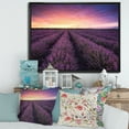 thumbnail image 2 of Designart 'Dramatic Clouds and Sunrise Over Lavender Field XIII' Farmhouse Framed Canvas Wall Art Print, 2 of 5
