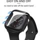 thumbnail image 3 of Case for Apple Watch Series 8 45mm & Series 7 45mm with Screen Protector, 2 Pack HD Ultra-Thin Full Coverage Hard PC Bumper Cover for iWatch 8 7 45mm Accessories, Black Titanium+Black Titanium, 3 of 5