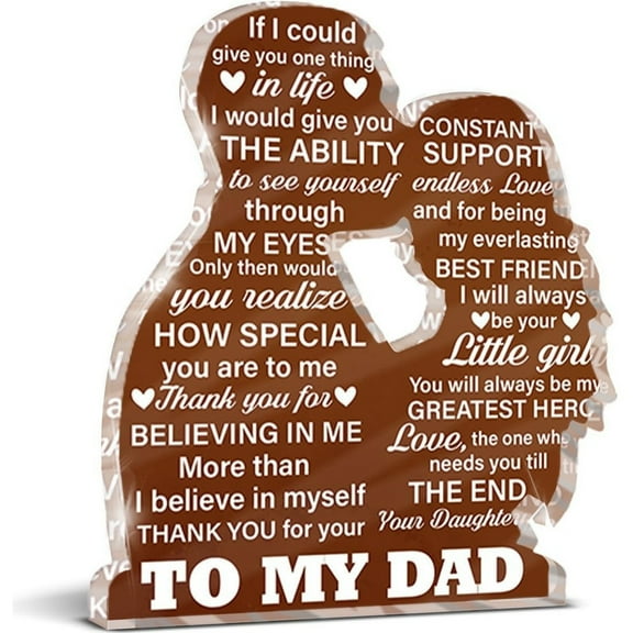 Gifts For Dad From Daughter Son Father's Day Birthday Gifts For Best Dad Ever Ideas Gift 3.9x3.9 In Acrylic Plaque Desk Decorations Anniversary Valentine's Thanksgiving Day Decor
