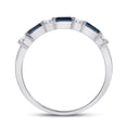 thumbnail image 2 of 14kt White Gold Womens Baguette Blue Sapphire Anniversary Ring 5/8 Cttw, 2 of 4