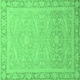 thumbnail image 1 of Ahgly Company Indoor Square Abstract Emerald Green Modern Area Rugs, 5' Square, 1 of 4