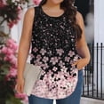 thumbnail image 1 of XUNKUSGA Débardeurs Grande Taille pour Femmes Été Sans Manches Tunique Col Rond Décontracté T-Shirts Amples pour Femmes Mode Été Tunique Plissée Florale blouses,2TG,Rose, 1 of 6