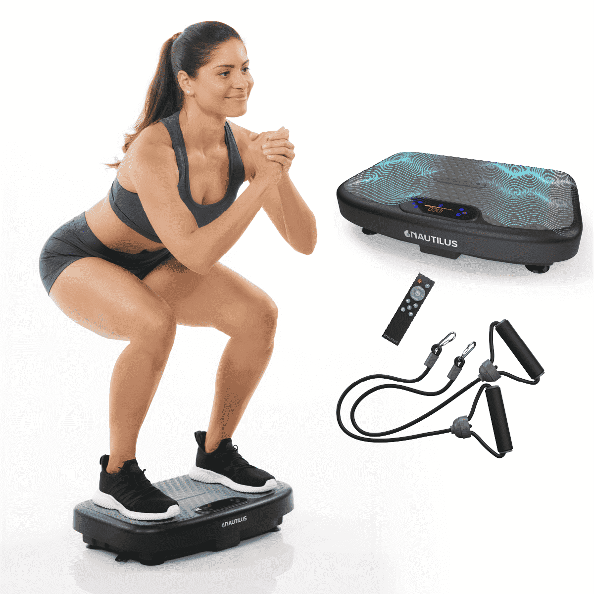Nautilus Vibratone Pro Vibration Plate Full Body Fitness and Exercise Platform - Muscle Strength, Circulation, Black