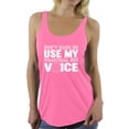 thumbnail image 1 of Women's Don't Make Me Use My Volleyball Mom Voice Graphic Racerback Tank Tops White, 1 of 4