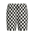 thumbnail image 4 of Fotbe Black and White Checkerboard Pajama Shorts for Men, Men's Pajama Bottoms, Sleepwear,Short Pajama Pants-Large, 4 of 9