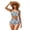 Blue & Green Palm Tree Print, variant on Pink Tree Leaf Camo High Waisted Bikini Set Halter Neck 2 Piece Swimsuit with Drawstring Sides Trendy Beachwear for Women Vacation