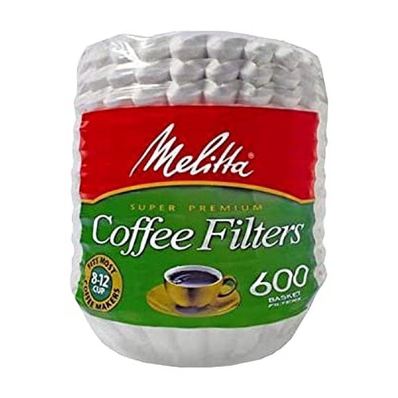 Melitta 600 Coffee Filters, Basket, Pack of 600, 8-12 Cups, White