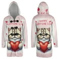 thumbnail image 3 of Happy Valentine's Day Exotic Shorthair Brings Love Heart All Over Print 3D Hooded Duffle Toggle Coat Cat Lover Kitten Owner Gifts - 02028, 3 of 6