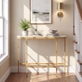 thumbnail image 4 of Costway Entryway Table with Faux Marble Top and Metal Frame for Hallway, Living Room White and Gold, 4 of 9