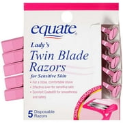 Equate: Lady's Twin Blade For Sensitive Skin Disposable Razors, 5 Ct